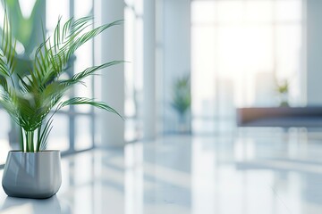 Indoor plant in modern office space.