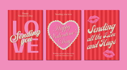 Red and pink Valentine's day posters collection