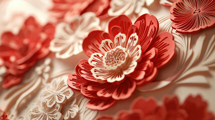 Celebrating chinese new year with traditional paper cuttings cultural festivities decorative art warm atmosphere close-up view