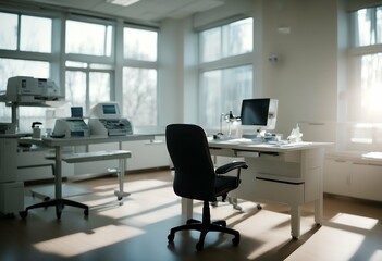 office bright telephone computer doctor desk medical personal complete modern