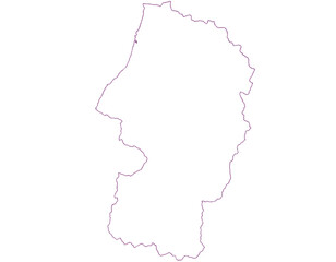 山形県　地図　白　イラスト