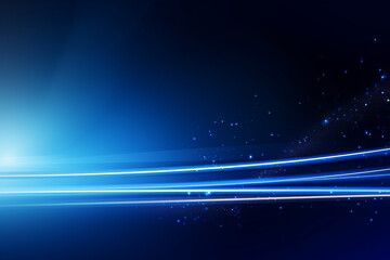 Fototapeta premium Abstract Blue Space Design with Glowing Lines and Laser Flashes,Generated By Ai
