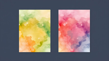 Watercolor greeting card design template . Greeting card template, brochure design, cover modern layout, annual report, poster,