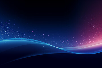 Abstract Blue Wave Background with Glowing Stars, perfect for futuristic tech or space-themed designs,Generated By Ai