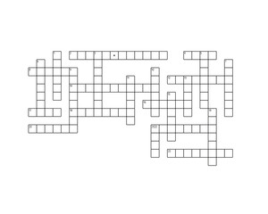 Blank crossword puzzle grid, empty template squares to fill in for riddle, educational or leisure game, ready to be used for making any word puzzle