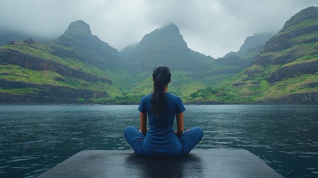 Tranquility by the Lake: A Moment of Peace Amidst Majestic Mountains