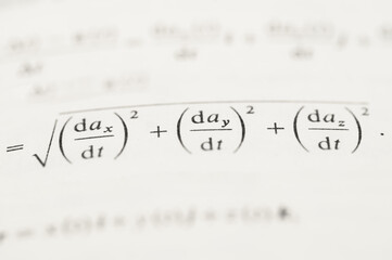 Mathematical Formulas and Vector Calculations: Close-Up of Differentiation Rules, Vector Equations