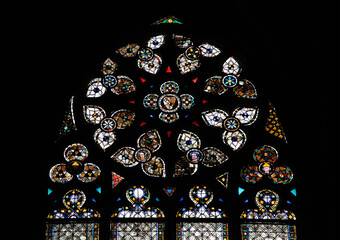 Stained glass brightens Carcassonne cathedral's interior