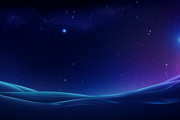 Fototapeta premium Abstract Blue Background with Stars and Glowing Elements in Space,Generated By Ai