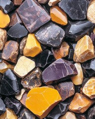 Colorful Polished Gemstone Rocks Tumbled Stones Minerals Natural Texture Background