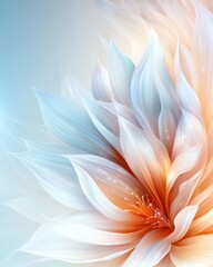 Fototapeta premium Abstract Pastel Flower Bloom Delicate Petals Soft Hues Artistic Floral Design