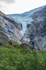 Briksdal Glacier in Jostedal Glacier Park near Olden in Norway