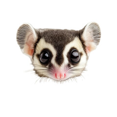 Fototapeta premium A cute sugar glider exploring a soft transparent background in a playful moment captured during the daytime, Sugar Glider on transparent background