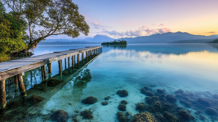 Obraz premium lake in the morning