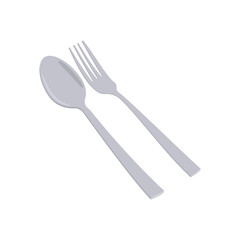 Fork and Spoon Flat Icon, Vector illustration