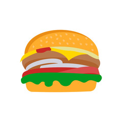 Burger Flat Icon, Vector illustration