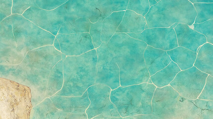 Obraz premium Aqua Craquelure: Abstract Texture of Turquoise and Beige 