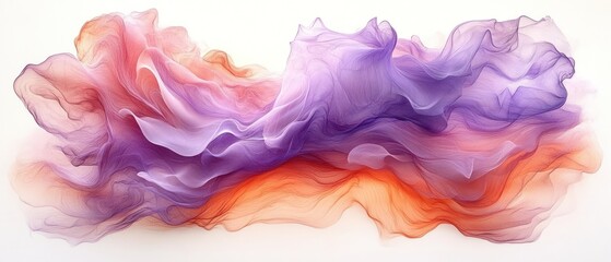 Obraz premium Abstract flowing fabric, ombre colors, white background, fashion design inspiration