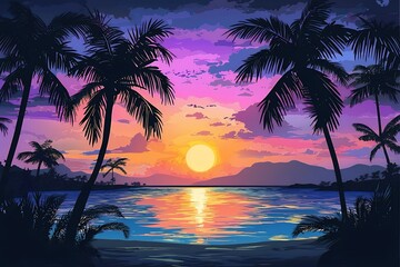 Obraz premium sunset and bach 