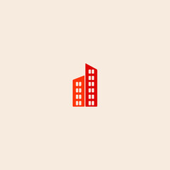 Building logo icon flat vector design.