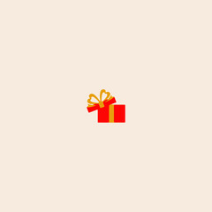 Gift box illustration logo icon flat vector design.