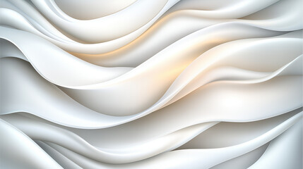 Obraz premium Abstract White and Gold Swirling Waves: A mesmerizing abstract design featuring swirling waves of white, punctuated by subtle bursts of gold.