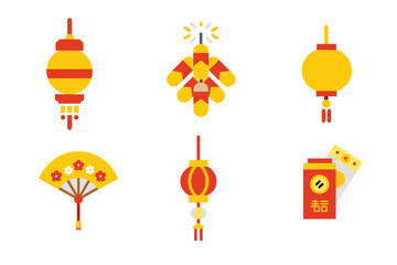Chinese new year festival icon bundle 