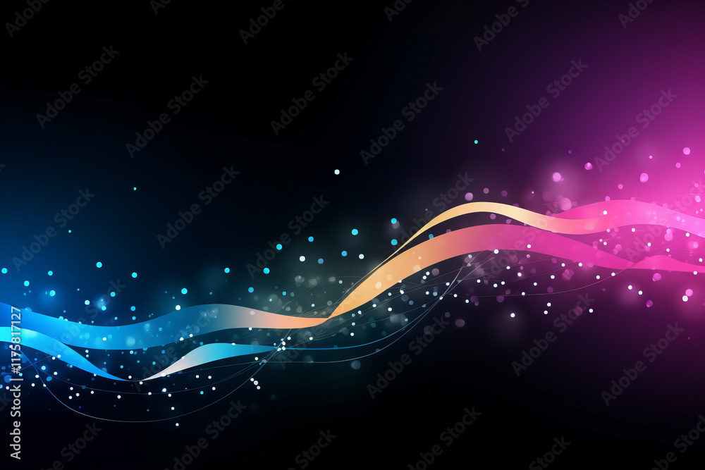 Canvas Prints glowing blue wave design with neon lights and abstract pattern,generated by ai