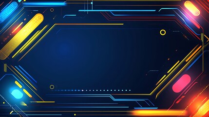 Abstract Technological Design With Vibrant Color Lines