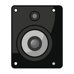 Black Woofer Speaker Vector Illustration Clipart, Line Art, and Cartoon Design.eps