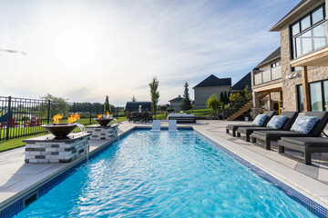 Luxury mansion with large pool at the back yard