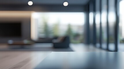 Blurred background of modern office interior, empty open space for design