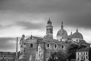 Glimpses of churches, sculpturres and buildings of Padova town in northern Italy