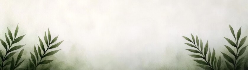 Watercolor Greenery Minimalist Botanical Illustration, White Background, Sage Green Leaves Botanical illustration, watercolor painting