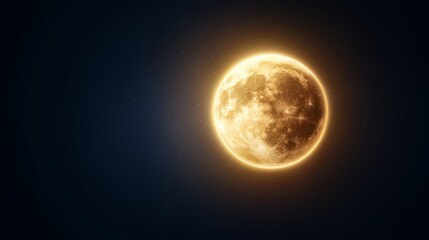 Golden Full Moon in Night Sky Celestial Composition, Space Photography, Lunar Art, Moon Phase Night Photography, Astronomy