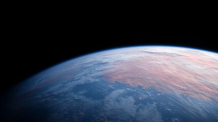 Obraz premium Earthrise Curvature Composition, Blue and Pink Hues, Space Exploration, Earth Photography Space, Planet Earth