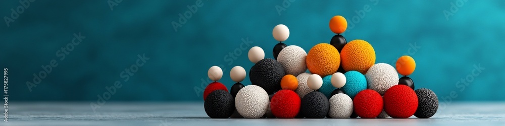 Poster a 3d rendered abstract visualization depicting the frequency distribution of educational achievement