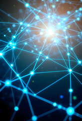 Connected: Abstract Network of Glowing Points