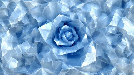 Abstract blue background showcasing technological hyper-speed with glowing polygonal patterns highlighted in bright gold silver and white tones symbolizing progress innovation and dynamic energy

