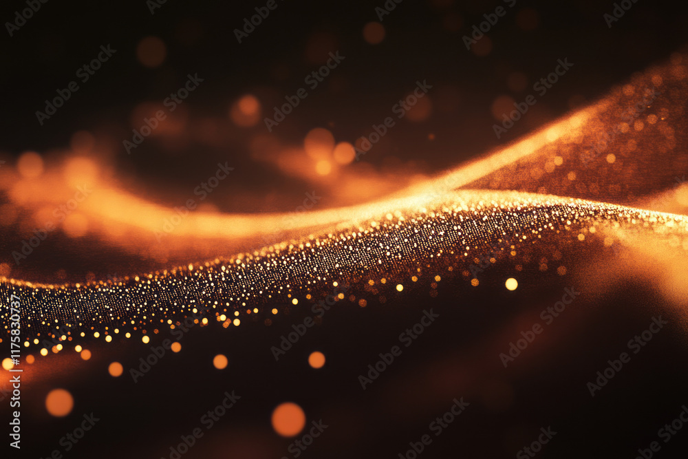 Poster abstract glowing wave with dark background for presentation background,generated by ai