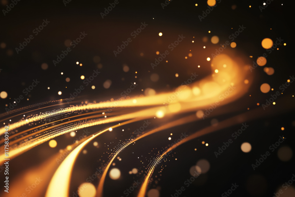 Wall mural abstract glowing wave with dark background for presentation background,generated by ai
