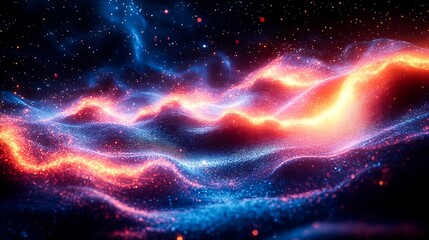 Obraz premium Abstract Holographic Disruption with Vibrant Digital Distortions