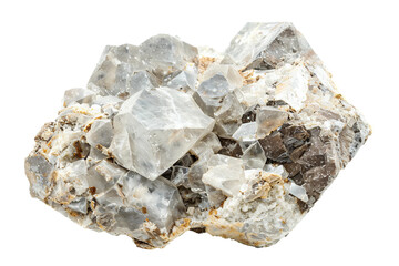 Beautiful Feldspar Mineral with Shiny Crystals and Texture Isolated on Transparent Background