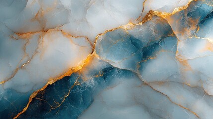 Fototapeta premium Abstract blue and gold marble texture.