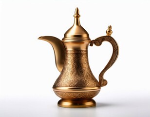 traditional arabic dallah coffee pot isolated on white background