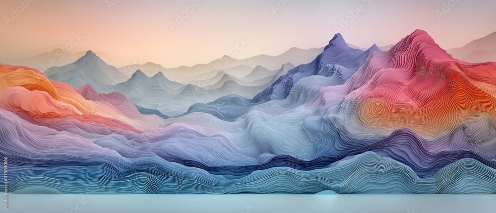 Poster fluid topographic rainfall map a mesmerizing data driven work of cartographic art depicting hypnotic