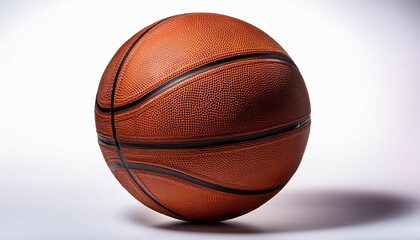 Obraz premium high resolution image of a textured basketball isolated on a white background for sports designs