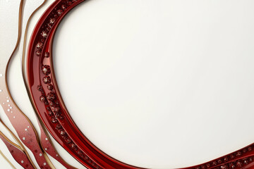 Red and White Abstract Circle Pattern with Vintage Frame Design,Generated By Ai