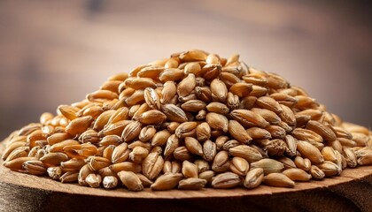 Obraz premium a close up of barley kernels ready for malting and brewing
