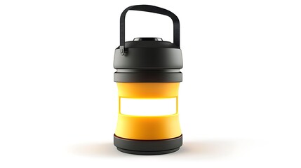 Fototapeta premium A yellow and black lantern sits on a white background